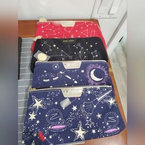 Estee Lauder Starry Night Cosmetic Bags - Red, Black, Blue